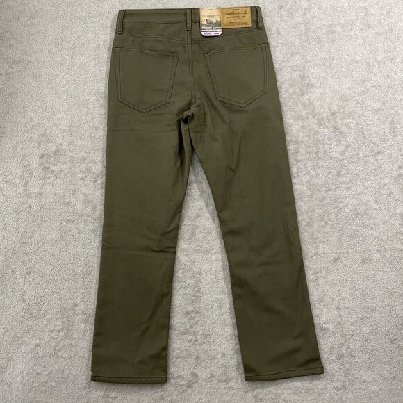 NEW Weatherproof Men's Reg Fit Fleece-Lined Stretch Canvas Pants, Green 30X30 - Picture 3 of 10